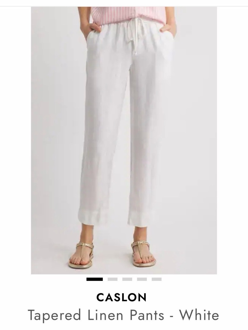 Caslon off White 100% linen Straight-Leg Linen Pants